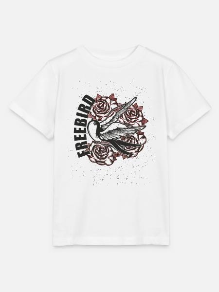 Oldschool Vogelmotiv - Stanley/Stella Kinder T-Shirt MINI CREATOR - Weiß