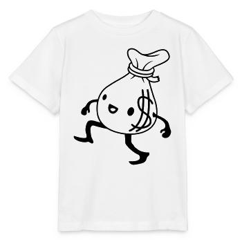 Gehender lebendiger Geldsack Comic - Stanley/Stella Kinder T-Shirt MINI CREATOR  - Weiß - Vorne - Maike (125cm)