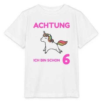 Achtung ich bin schon 6 - Stanley/Stella Kinder T-Shirt MINI CREATOR  - Weiß - Vorne - Maike (125cm)