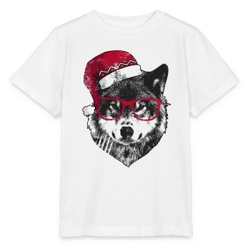 Grumpy Christmas Wolf - Stanley/Stella MINI CREATOR Kids’ T-Shirt - white - Front - Maike (125cm)