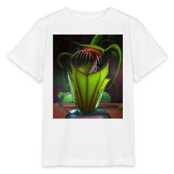 Drôle de pichet graphique Plant Art Cool Nepenthes - T-shirt bio MINI CREATOR Stanley/Stella Enfant - blanc - Devant - Maike (125cm)
