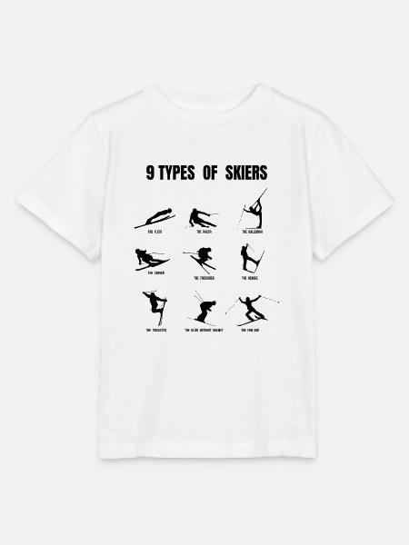 Types of skiers - lustiges Skifahrer Design Winter - Stanley/Stella Kinder T-Shirt MINI CREATOR - Weiß