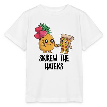 Cute Hawaiian Pizza Funny Pizza Kawaii Pineapple - Stanley/Stella MINI CREATOR Kids’ T-Shirt - white - Front - Maike (125cm)