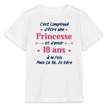 C'est compliqué d'être une princesse et d'avoir 18 - T-shirt bio MINI CREATOR Stanley/Stella Enfant - blanc - Devant - Maike (125cm)