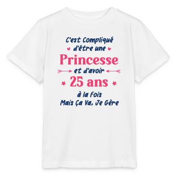 C'est compliqué d'être une princesse et d'avoir 25 - T-shirt bio MINI CREATOR Stanley/Stella Enfant - blanc - Devant - Maike (125cm)