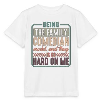 Être le comédien de la famille, mannequin, est si difficile 1 - T-shirt bio MINI CREATOR Stanley/Stella Enfant - blanc - Devant - Maike (125cm)