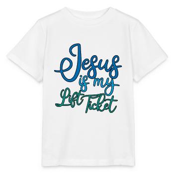 Jesus Is My Lift Ticket 2 - Stanley/Stella Kinder T-Shirt MINI CREATOR  - Weiß - Vorne - Maike (125cm)