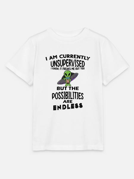 I am currently unsupervised - Stanley/Stella Kinder T-Shirt MINI CREATOR - Weiß