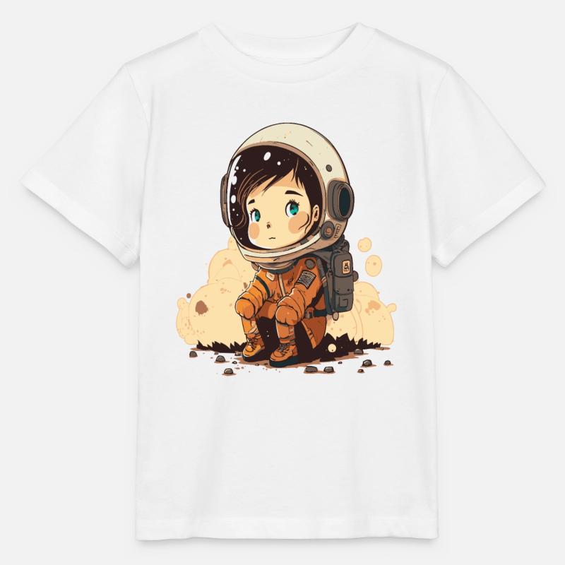 Illustration d’astronautes mignons et mignons - T-shirt bio MINI CREATOR Stanley/Stella Enfant - blanc