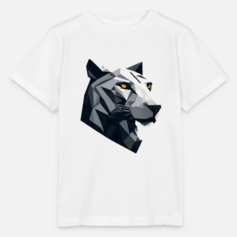 Minimalistischer Panther - Stanley/Stella Kinder T-Shirt MINI CREATOR  - Weiß