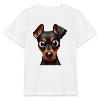 Liebenswerter Dobermann Pinscher Skizze - Stanley/Stella Kinder T-Shirt MINI CREATOR  - Weiß - Vorne - Maike (125cm)