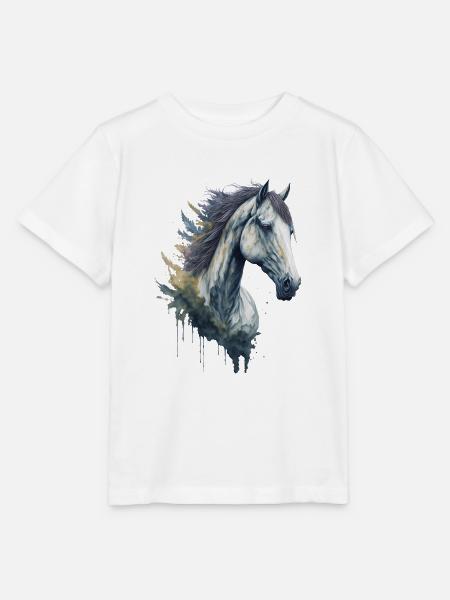 Anmutiges elegantes Aquarell Pferd - Stanley/Stella Kinder T-Shirt MINI CREATOR  - Weiß
