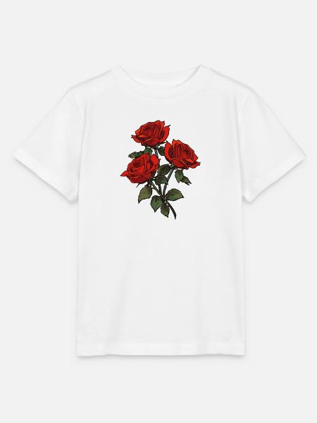 Neuheit Rote Rosen Liebhaber Kühle Rosen Blumen Humor - Stanley/Stella Kinder T-Shirt MINI CREATOR  - Weiß