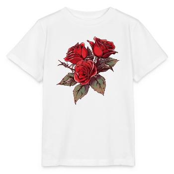 Vintage Blumen Kühle rote Rosen Neuheit Liebhaber Wortspiel - Stanley/Stella Kinder T-Shirt MINI CREATOR  - Weiß - Vorne - Maike (125cm)
