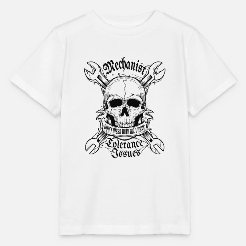 Skull and power tools - Stanley/Stella MINI CREATOR Kids’ T-Shirt - white