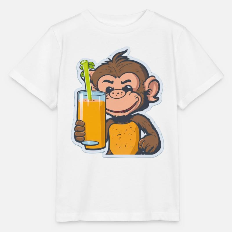 Affe Schimpanse Ape Monkey Comic Cartoon - Stanley/Stella Kinder T-Shirt MINI CREATOR - Weiß