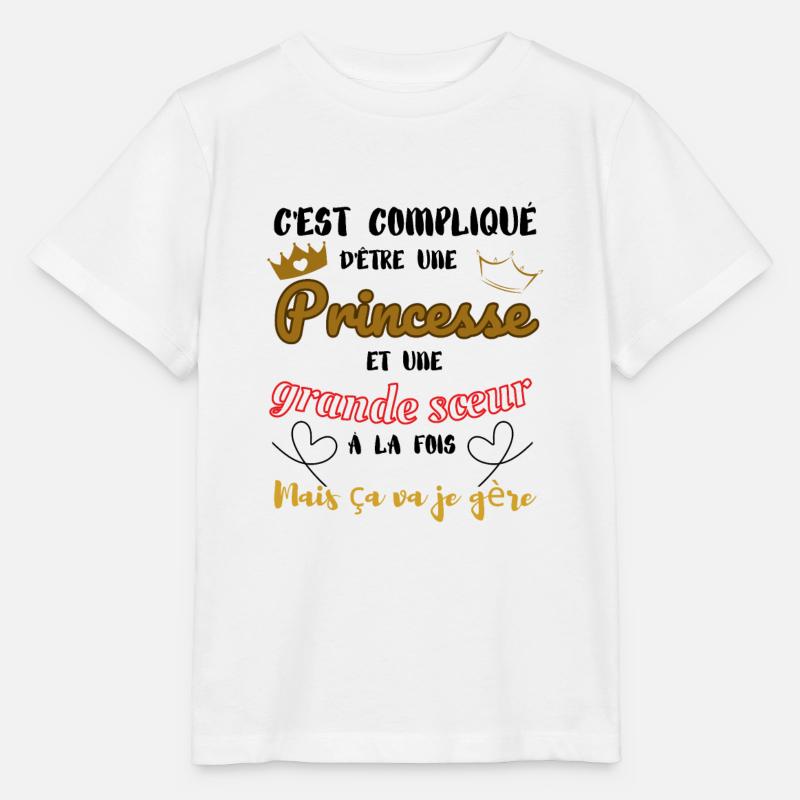 c kompliziert und Prinzessin und große Schwester zu sein - Stanley/Stella Kinder T-Shirt MINI CREATOR - Weiß