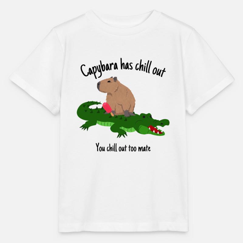 Capybara repose cadeau pour les fans de capybara - T-shirt bio MINI CREATOR Stanley/Stella Enfant - blanc