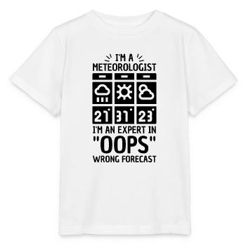 Meteorology pun for meteorologist - Stanley/Stella MINI CREATOR Kids’ T-Shirt - white - Front - Maike (125cm)