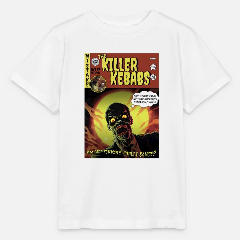 Retro Horror Comic - Killer Kebabs - Stanley/Stella Kinder T-Shirt MINI CREATOR  - Weiß
