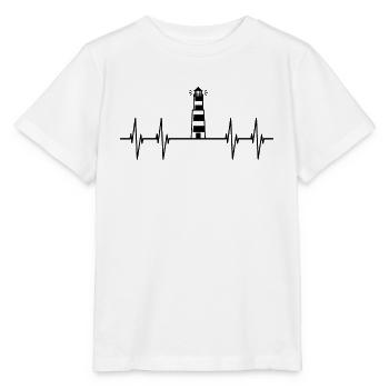Heartbeat Lighthouse North Sea Coast Sea Sea Baltic Sea - Stanley/Stella MINI CREATOR Kids’ T-Shirt - white - Front - Maike (125cm)