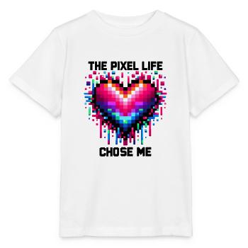 Das Pixel-Leben hat mich auserwählt - Stanley/Stella Kinder T-Shirt MINI CREATOR  - Weiß - Vorne - Maike (125cm)