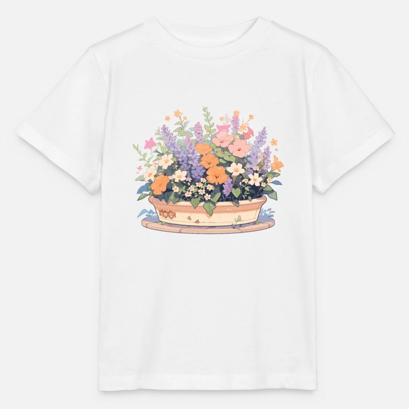 Fleurs, Bouquet, Fleur, Botanique, Jardin - T-shirt bio MINI CREATOR Stanley/Stella Enfant - blanc