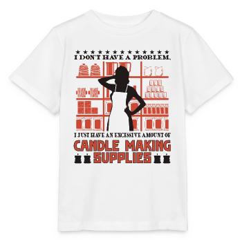 excessive amount of candle-making supplies. - Stanley/Stella MINI CREATOR Kids’ T-Shirt - white - Front - Maike (125cm)
