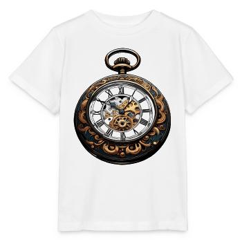 Horloge / Mouvement / Temps / Aiguilles / Temps / Antique - T-shirt bio MINI CREATOR Stanley/Stella Enfant - blanc - Devant - Maike (125cm)