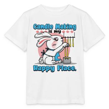 Das Kerzenmachen ist mein glücklicher Ort. - Stanley/Stella Kinder T-Shirt MINI CREATOR  - Weiß - Vorne - Maike (125cm)