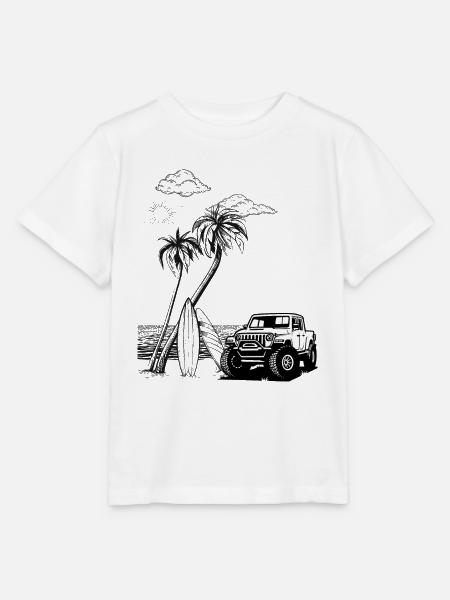 Geländewagen Beach - Stanley/Stella Kinder T-Shirt MINI CREATOR - Weiß