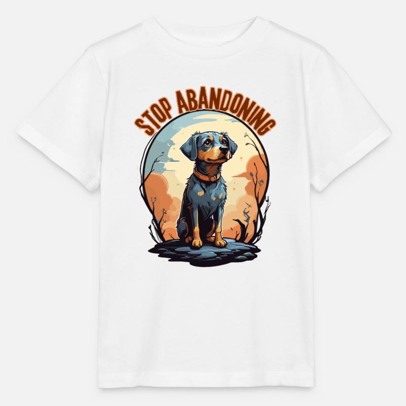 Arrêtez d’abandonner les chiens - T-shirt bio MINI CREATOR Stanley/Stella Enfant - blanc