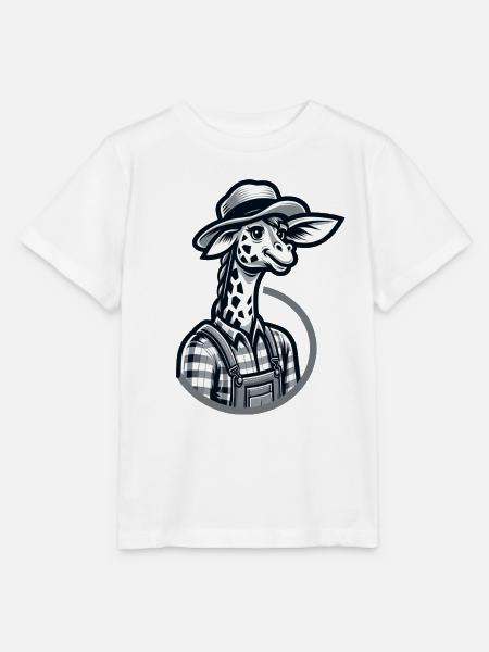 Cute Giraffe Farmer - Stanley/Stella Kinder T-Shirt MINI CREATOR - Weiß