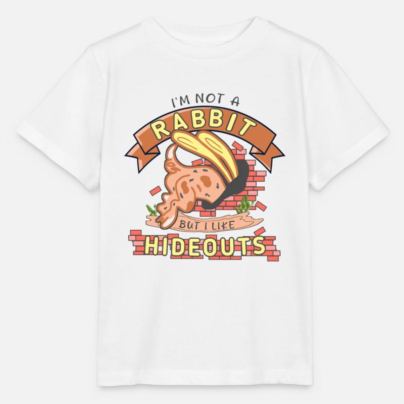 J’aime les cachettes trou de lapin disant cachette drôle - T-shirt bio MINI CREATOR Stanley/Stella Enfant - blanc