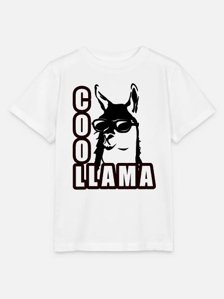 Cooles Lama mit Sonnenbrille - Stanley/Stella Kinder T-Shirt MINI CREATOR - Weiß