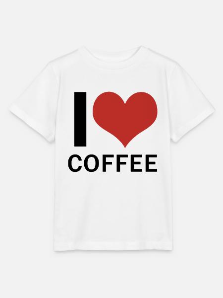 I Love Coffee - Stanley/Stella Kinder T-Shirt MINI CREATOR - Weiß