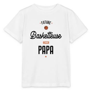 Future basketteuse comme papa - T-shirt bio MINI CREATOR Stanley/Stella Enfant - blanc - Devant - Maike (125cm)
