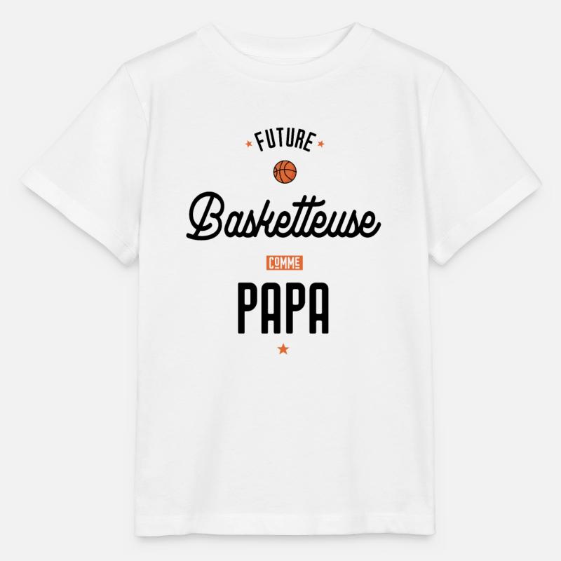 Future basketteuse comme papa - T-shirt bio MINI CREATOR Stanley/Stella Enfant - blanc