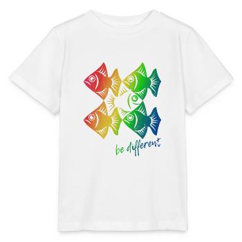 Be different - Pisces - swimming against the tide - Stanley/Stella MINI CREATOR Kids’ T-Shirt - white - Front - Maike (125cm)