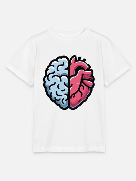 Halbes Herz, halb Gehirn: Achtsamkeit Neuroradiologie - Stanley/Stella Kinder T-Shirt MINI CREATOR - Weiß
