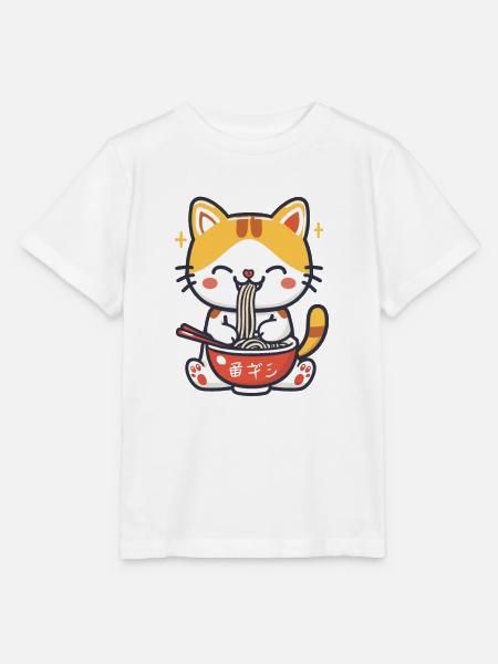 Katze Nudeln Ramen in Kawaii - Stanley/Stella Kinder T-Shirt MINI CREATOR  - Weiß