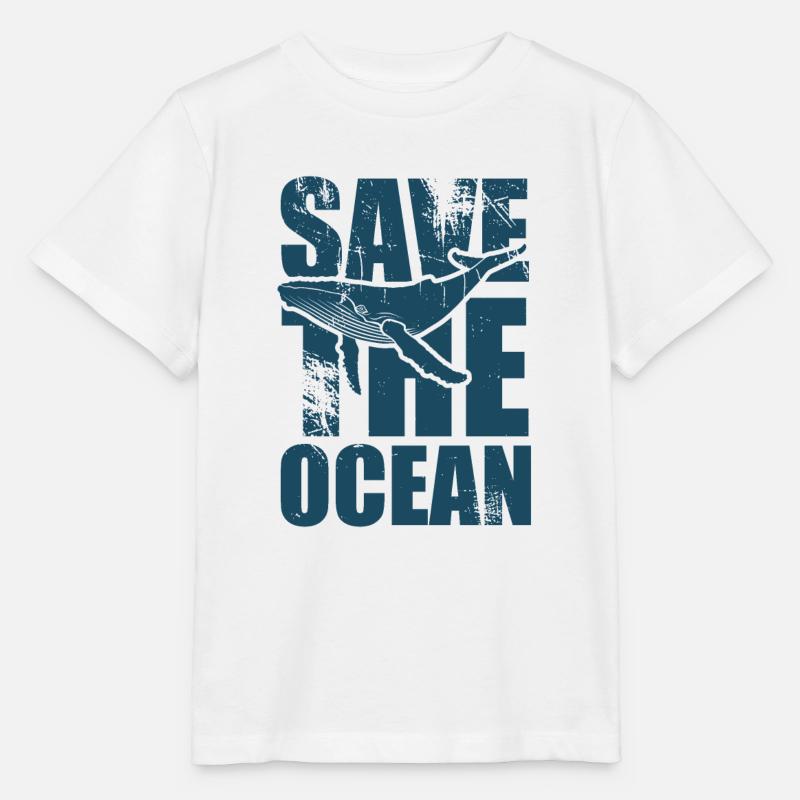 Save the ocean - Wal - Buckelwal - Geschenk - Stanley/Stella Kinder T-Shirt MINI CREATOR - Weiß
