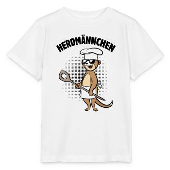 Herdmännchen - Erdmännchen mit Kochlöffel - Stanley/Stella Kinder T-Shirt MINI CREATOR  - Weiß - Vorne - Maike (125cm)