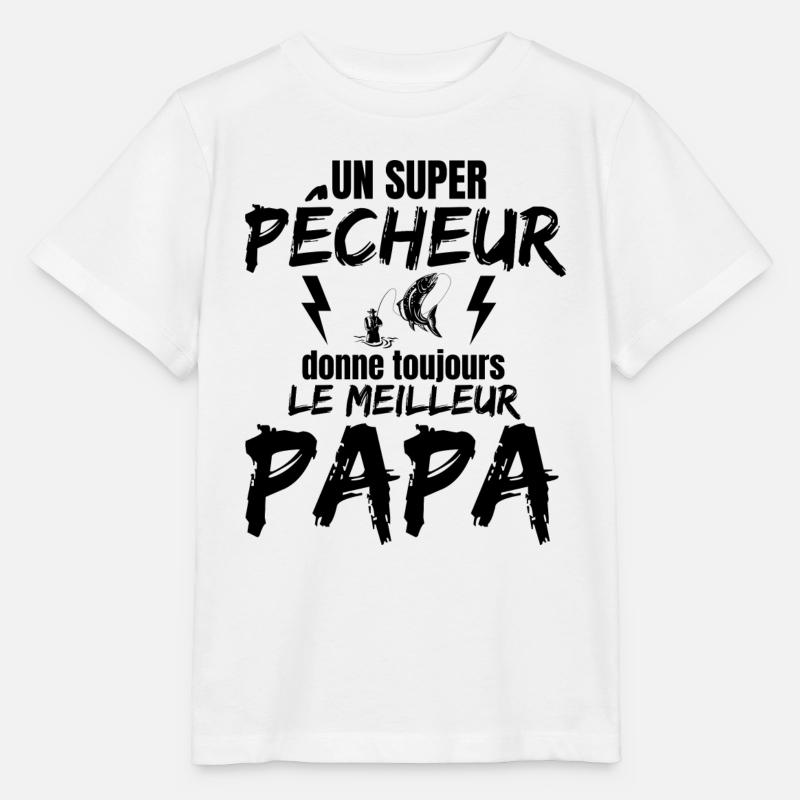 SUPER PAPA PECHEUR - T-shirt bio MINI CREATOR Stanley/Stella Enfant - blanc