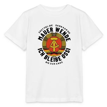 Mauer, Wende, Ossi bis zum Ende, DDR Spruch - Stanley/Stella Kinder T-Shirt MINI CREATOR  - Weiß - Vorne - Maike (125cm)