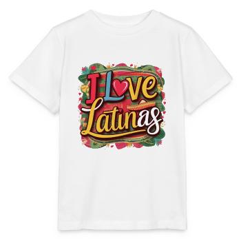 I Love Latinas - Stanley/Stella Kinder T-Shirt MINI CREATOR  - Weiß - Vorne - Maike (125cm)