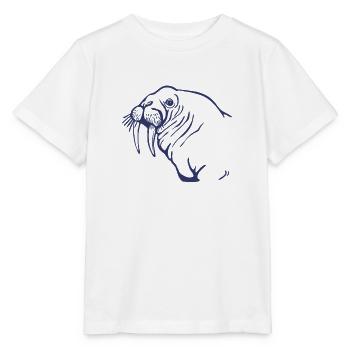 Walrus T-Shirt Marine Mammal With Long Tusks Sea - Stanley/Stella MINI CREATOR Kids’ T-Shirt - white - Front - Maike (125cm)