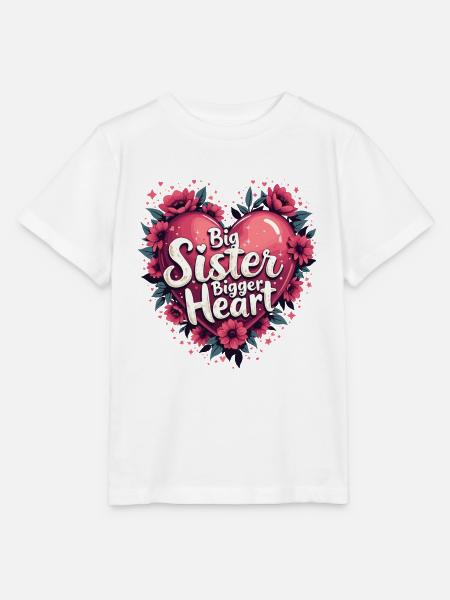 GROßE SCHWESTER. GRÖSSERES HERZ - Stanley/Stella Kinder T-Shirt MINI CREATOR - Weiß