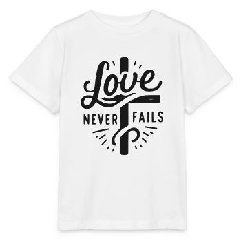 Love Never Fails - Stanley/Stella MINI CREATOR Kids’ T-Shirt - white - Front - Maike (125cm)