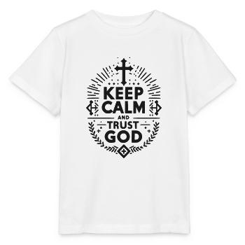 Bleib ruhig und vertraue Gott - Stanley/Stella Kinder T-Shirt MINI CREATOR  - Weiß - Vorne - Maike (125cm)